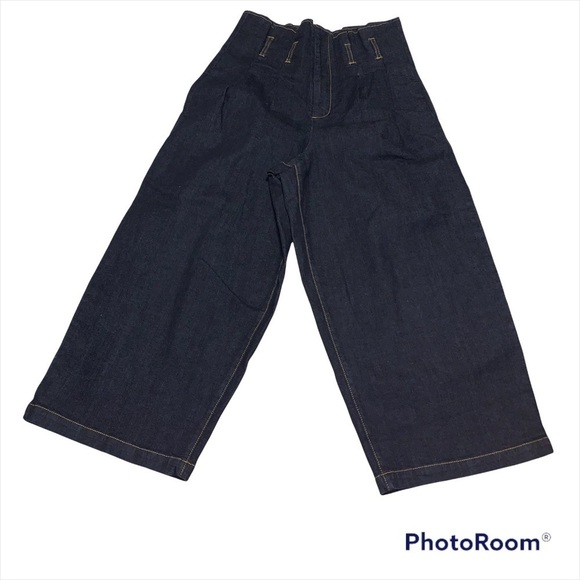 Rachel Roy Denim, Paperbag High Waisted Capri Jeans, sz 28 - Picture 3 of 12